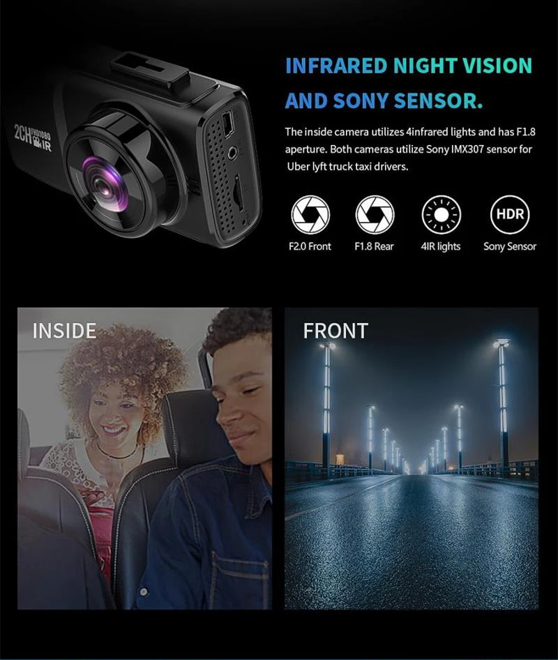 Maiyue star 1080P фронтальная двойная линза LVR супер WiFi gps камера ночного видения sony Автоматическая Спринт камера для лифт грузовик такси Uber