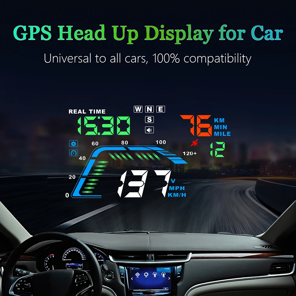 WIIYII дисплей hud автомобильный Q7 gps Спидометр для зеркала Автомобиль Велосипед