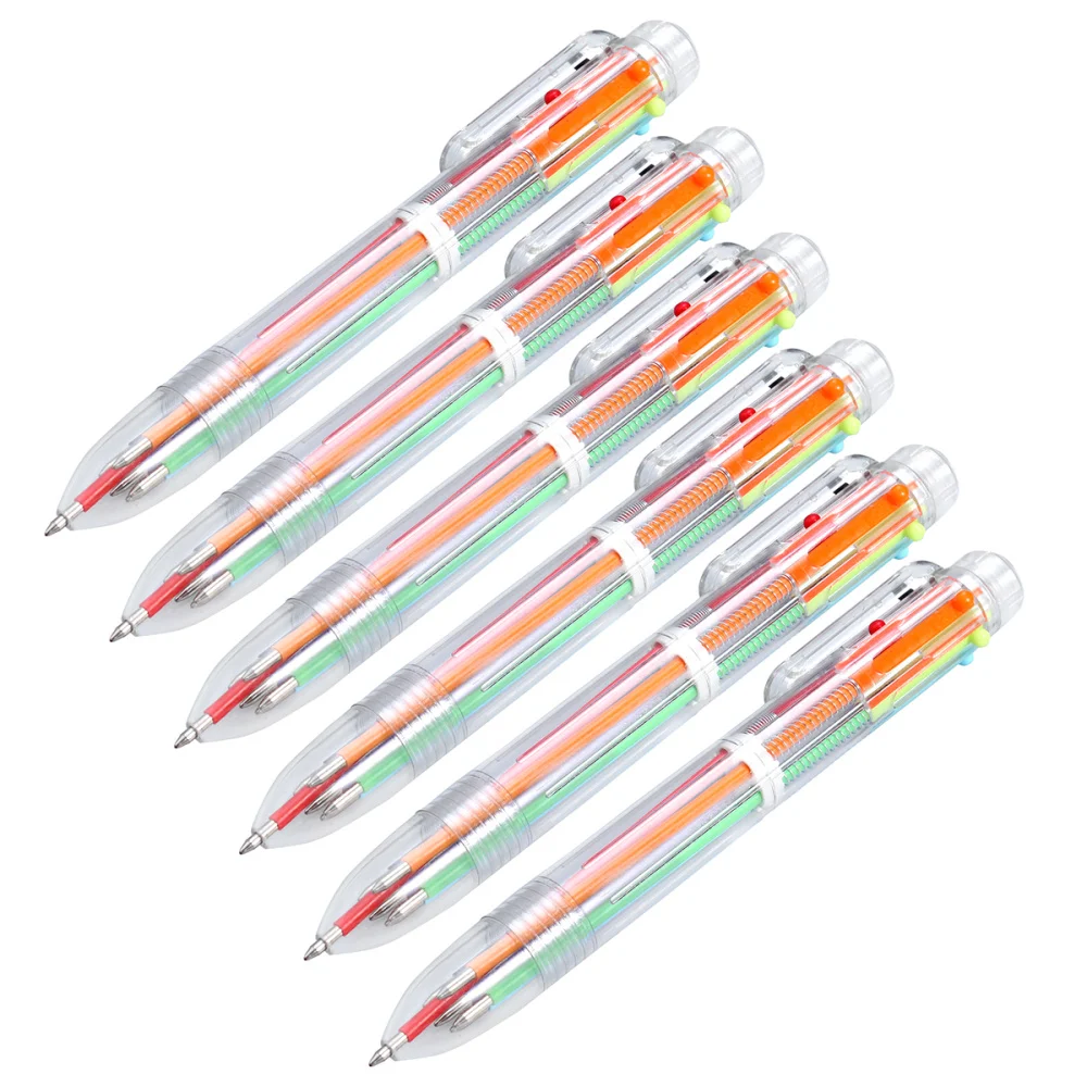 

6pcs Retractable Roller Pens Creative Six Color Ballpoint Pen School Office Stationery Supply