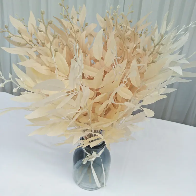 

2021 New Fashion 55 cm 9 Color Bundle Willow for Wedding Decoration Fake Flowers Home Decor DIY Wreath Gift Box Scrapbooking
