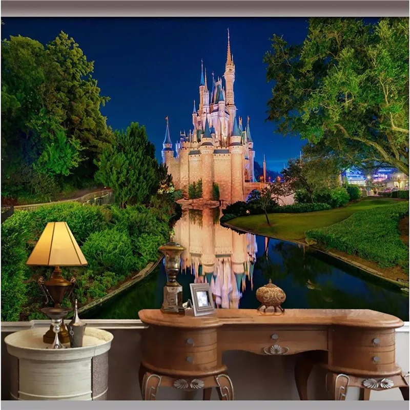 Настенная 3d картина BEIBEHANG Декор фон для фотографий современный замок ночная