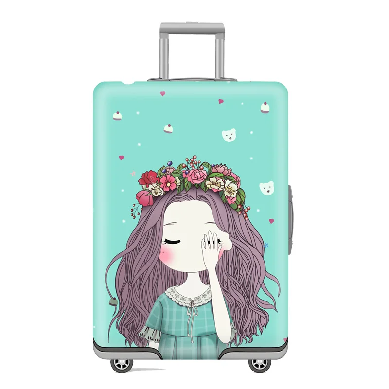 Fashion Cartoon Print Waterproof Suitcase Protective Bag Thicken Dust-proof Elastic Travel Luggage Cover Travel Accessories19-32