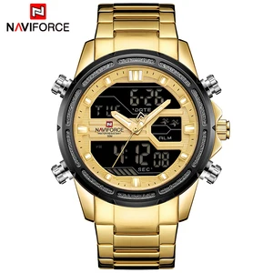 Часы NAVIFORCE мужские из нержавеющей стали, кварцевые, водонепроницаемые, спортивные