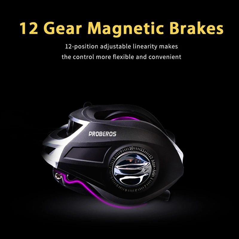 

PRO BEROS New Compact Design Water Drop Wheel Fishing Wheel7.2:1 High Speed RatioThe Braking Force In 10 Gear Is 10KG