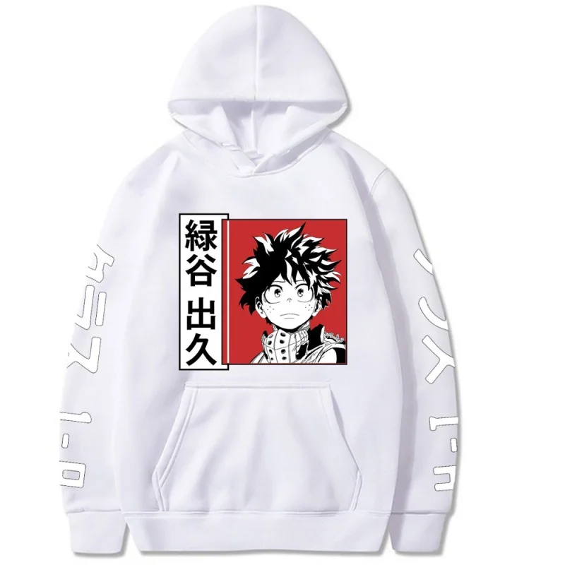 

My Hero Academia Hoodie Men Deku Japanese Kawaii Fashion Anime Cartoon Graphic Hooded Unisex Streetwear Pullover Sweatshirts