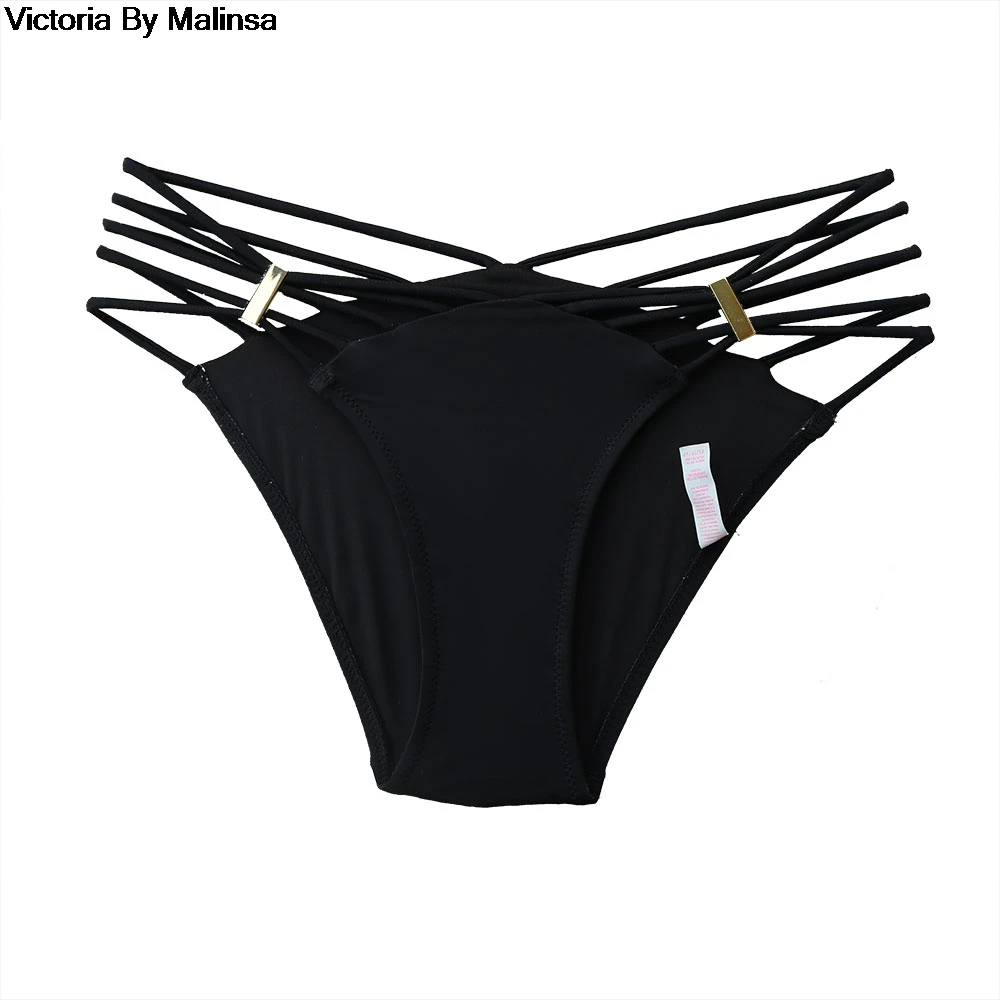 Женские трусики короткие плавки бикини низкая талия трусы для девушек черный