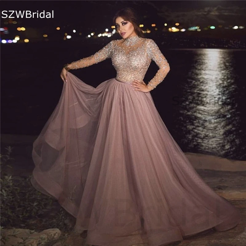 Роскошные мусульманские вечерние платья трапециевидной формы на заказ тюль с