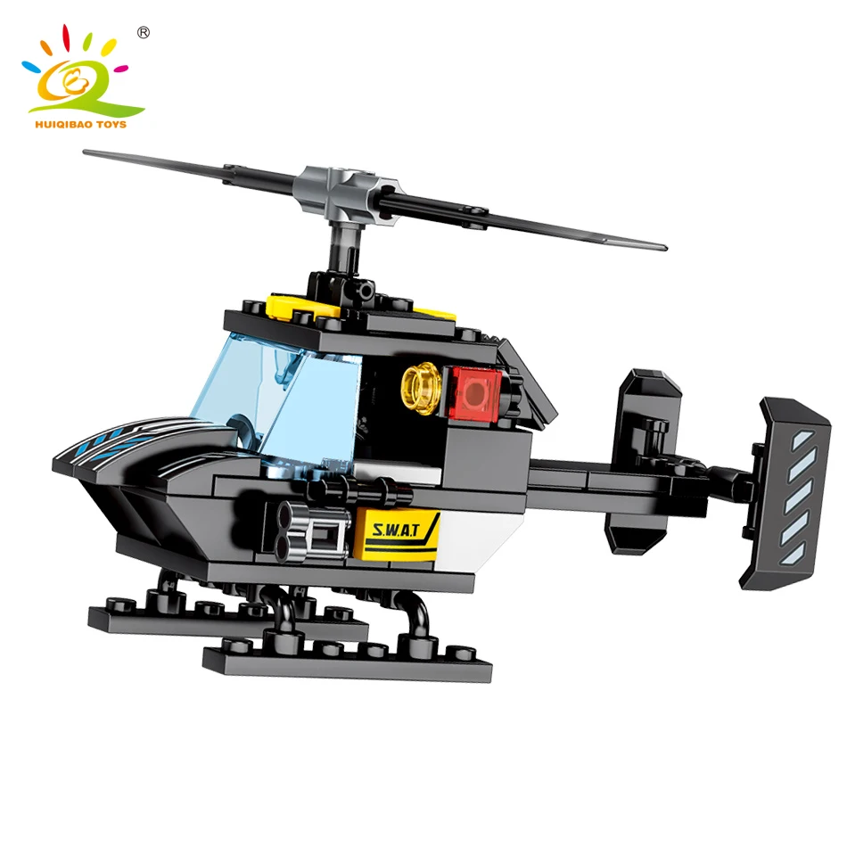 

Toys 695PCS 8in1 Military Command Truck SWAT Building Blocks Police Helicopter Boat Truck Bricks for Children