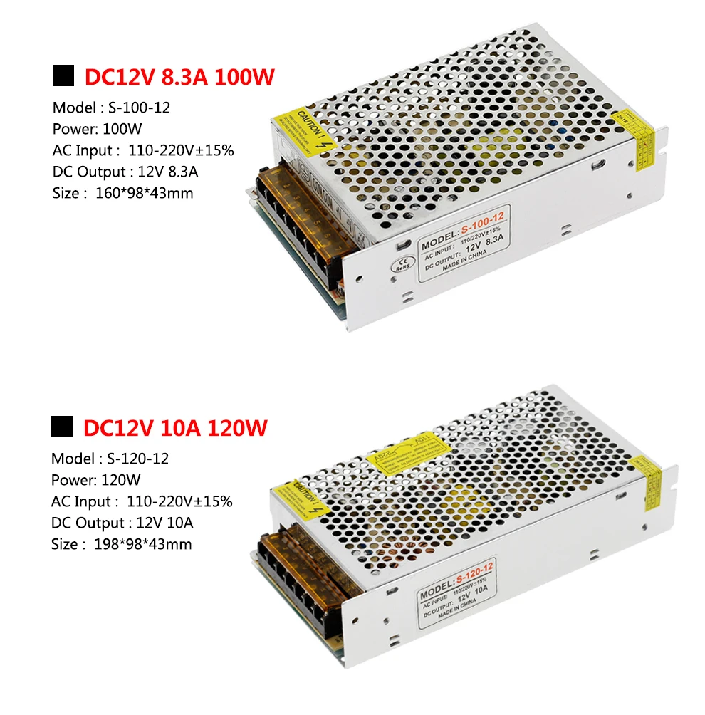 Питание DC12V 1A 2A 5A 8.3A 10A 15A 16.7A 20A 25A 30A 33A 40A 50A трансформаторы Светодиодный драйвер для Светодиодный переключатель полосной