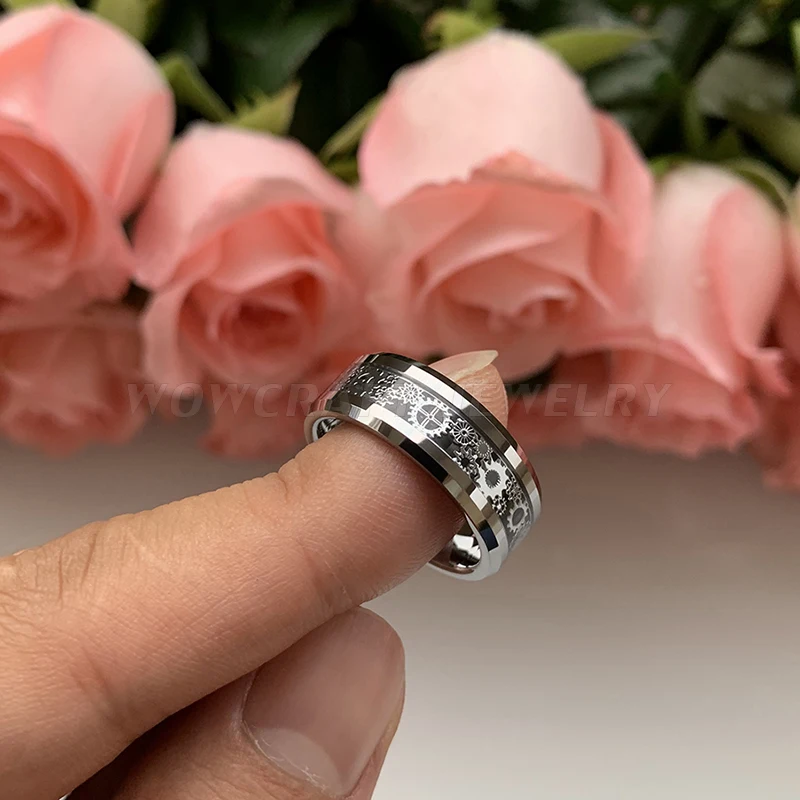 Обручальные кольца из карбида вольфрама для мужчин и женщин с черной