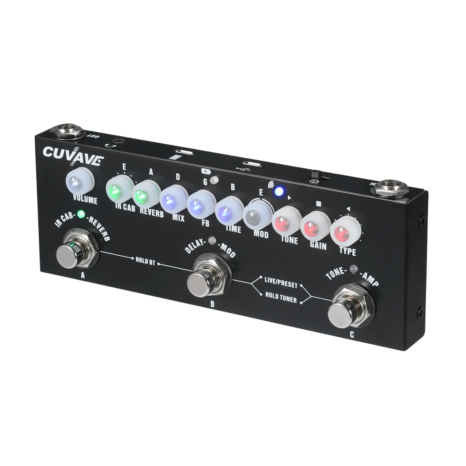 

CUVAVE CUBE BABY Portable Multifunctional Electric Guitar Combined Effect Pedal with Wireless Music Playback Audio Interface