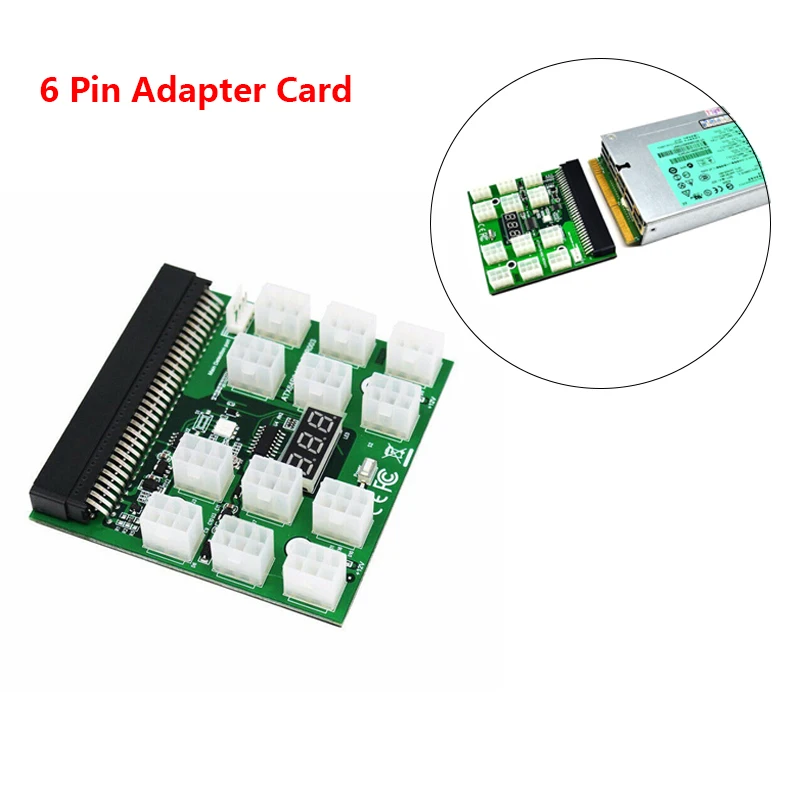 

new PCIE 12V 64 Pin To 12x 6 Pin Power Supply Server Adapter Breakout Board For HP 1200W 750W PSU Server GPU BTC Mining