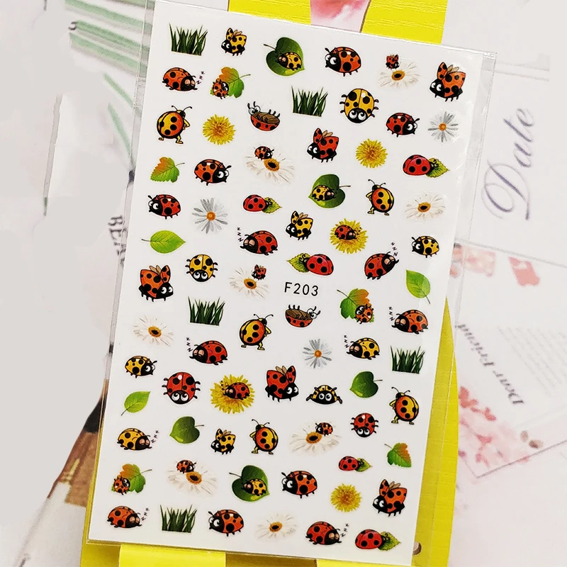 3D наклейки для ногтей в виде кленового листа трава конструкции нейл-арта