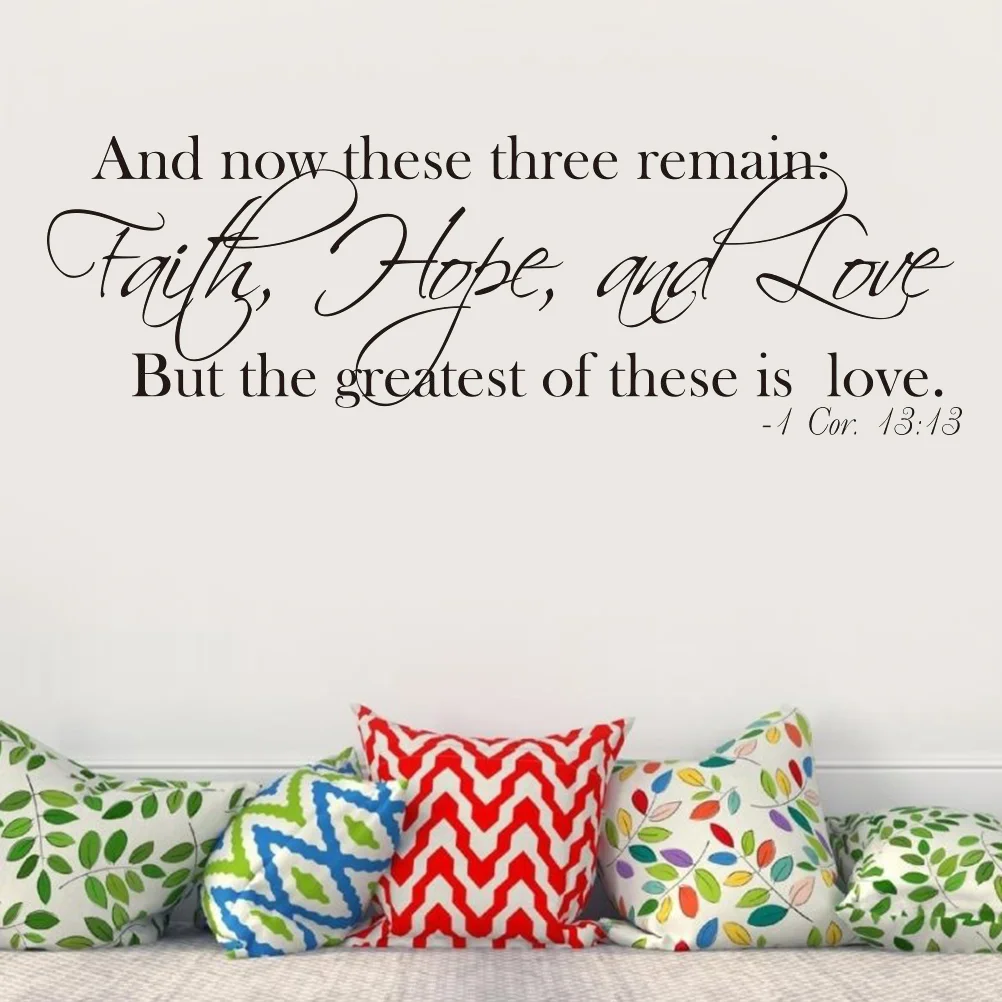 

Faith Hope Love 1 Cor 13:13 Religious Wall Quotes Arts Sayings Vinyl Decals