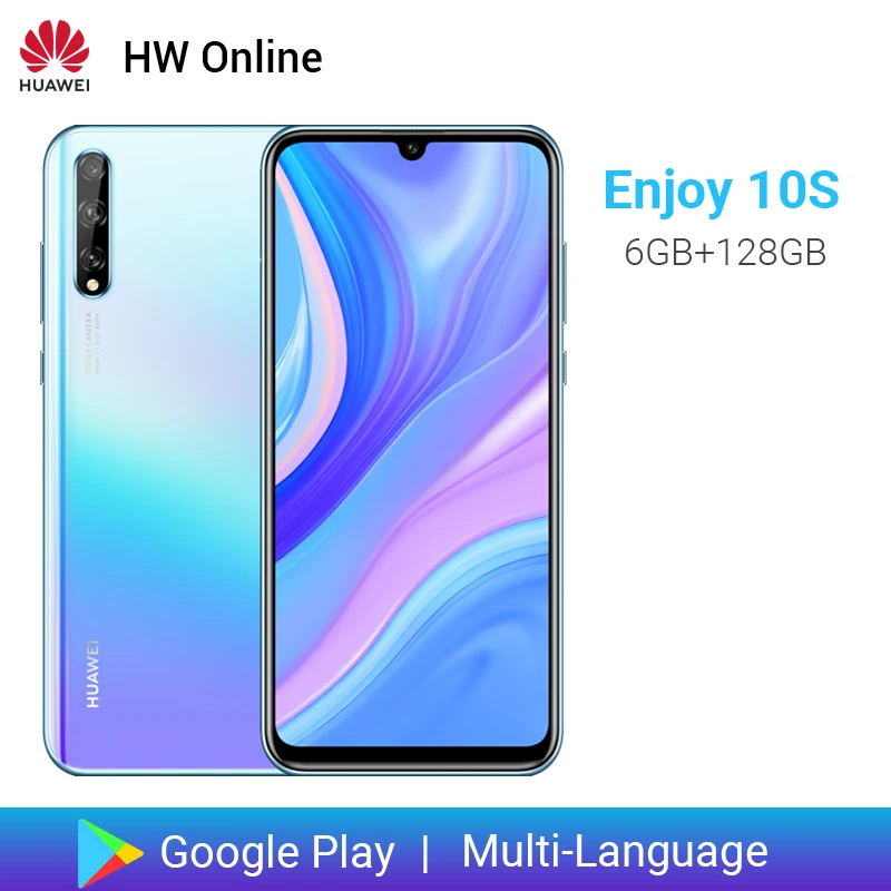 Huawei Enjoy 10S 6 ГБ 128 мобильный телефон 3 &quotKirin 710F Octa Core 48MP Тройная камера смартфон 4000