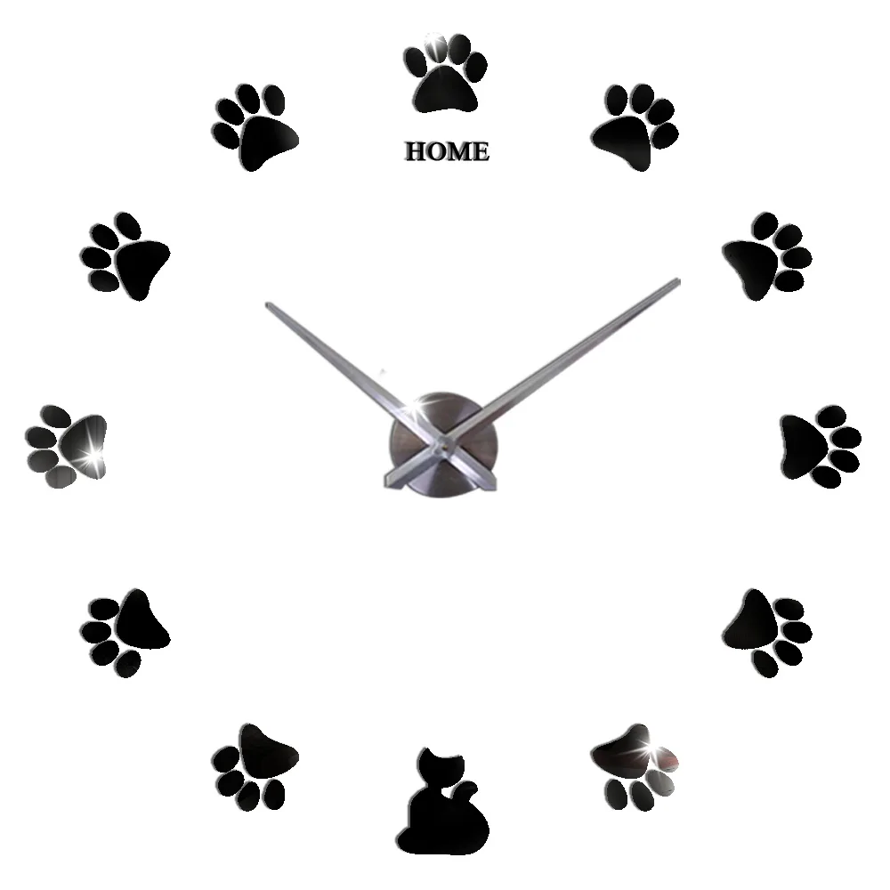 Большие 3D настенные часы современный дизайн бесшумные акриловые зеркальные