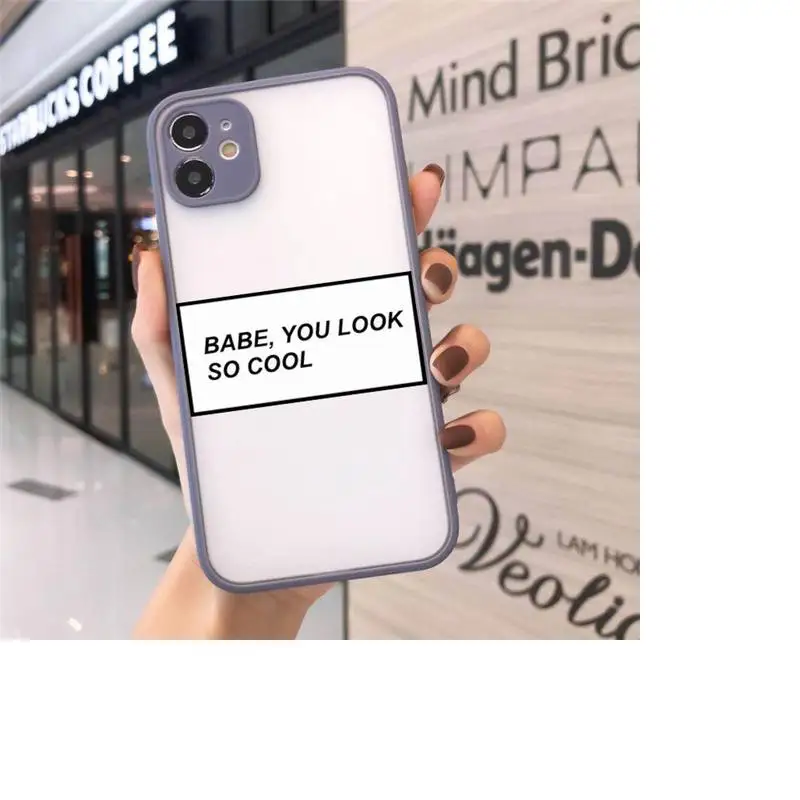

sorry if i looked interested letter Phone Cases matte transparent For iphone 7 8 11 12 plus mini x xs xr pro max cover