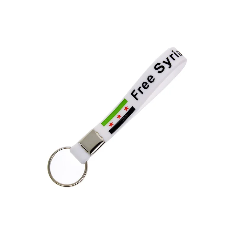 1 шт. Бесплатный силиконовый браслет для ключей с логотипом заполненным белыми