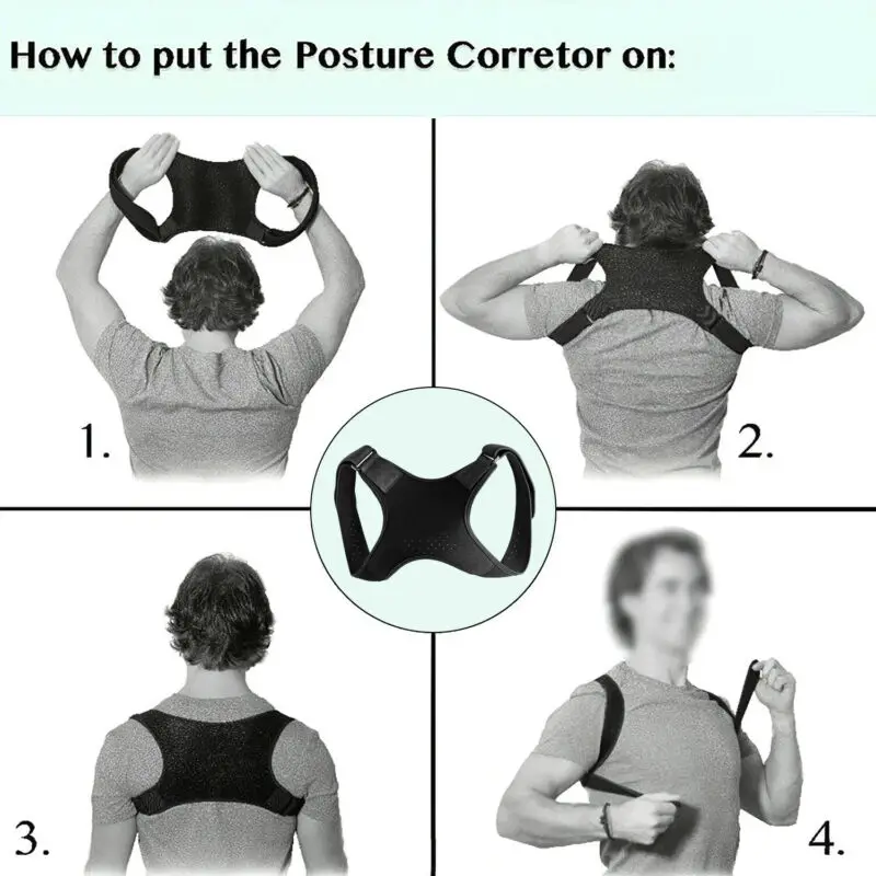 

Adjustable Back Posture Corrector Shoulder Straight Support Brace Belt Men Women