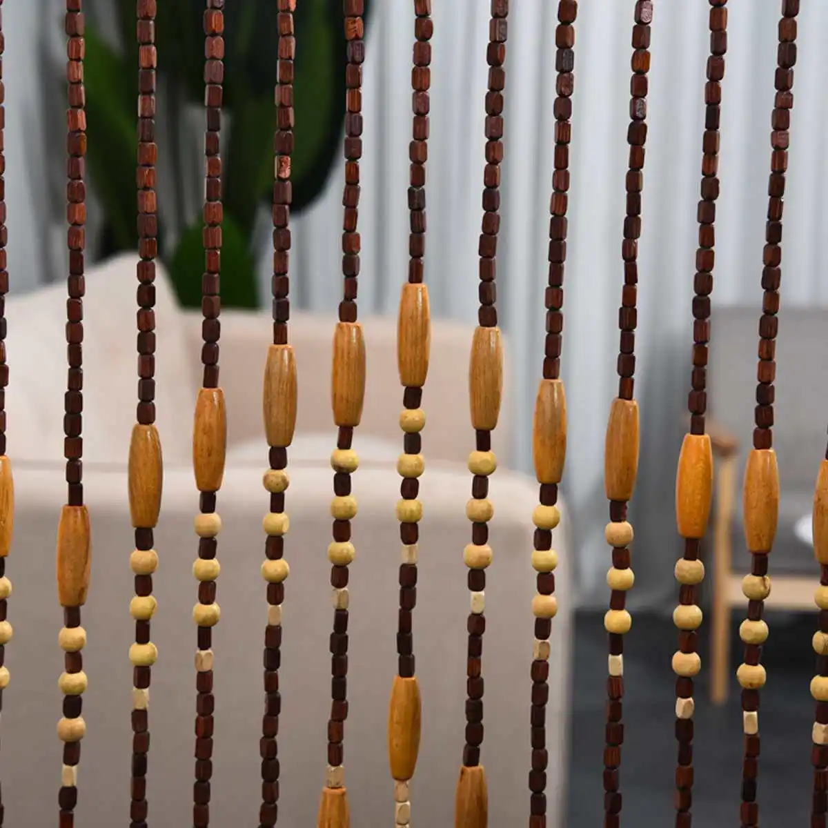 Деревянные шторы с бусинами 90x175 см 31 линия 6 слив неправильная форма ширма ручная