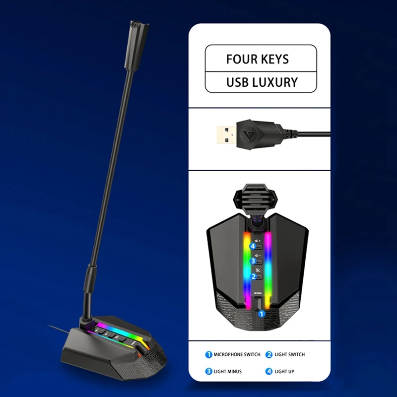 Цветная (Rgb) микрофон световой компьютерный на весь экран онлайн Cl Live Запись офис