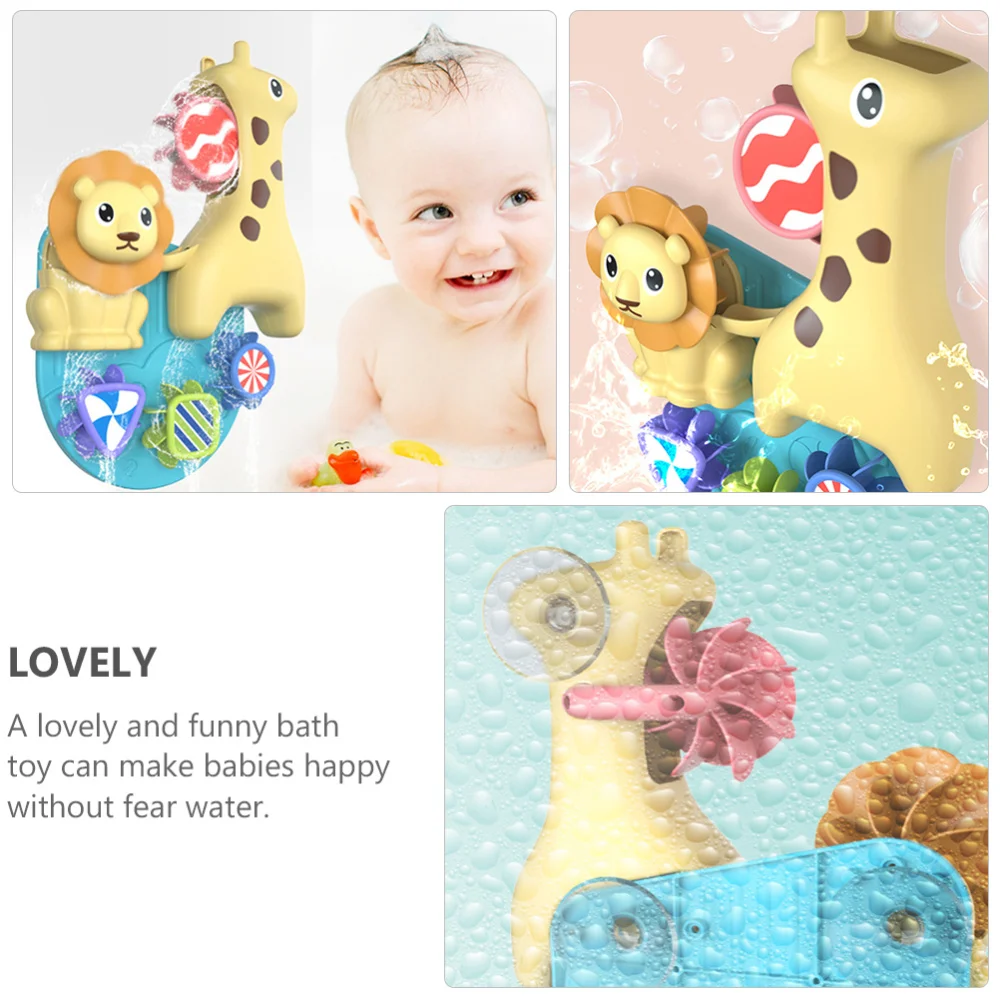 

1 Set Baby Bath Giraffe Lion Flush Rotation Suction Cup Bathing
