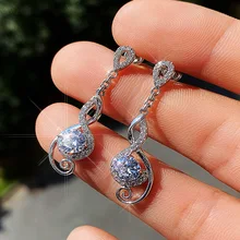 Fashion New Water Drop Shape Earrings Creative Ladies Zircon Earrings Exquisite Ladies Wedding Earrings Jewelry