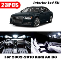 23x white interior led light bulbs canbus kit for 2002 2010 audi a8 d3 accessories map door glove box license plate light lamp