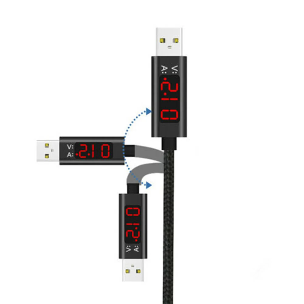 1 м USB нейлон Напряжение Ток дисплей линии передачи данных тестер метр Тип C кабель