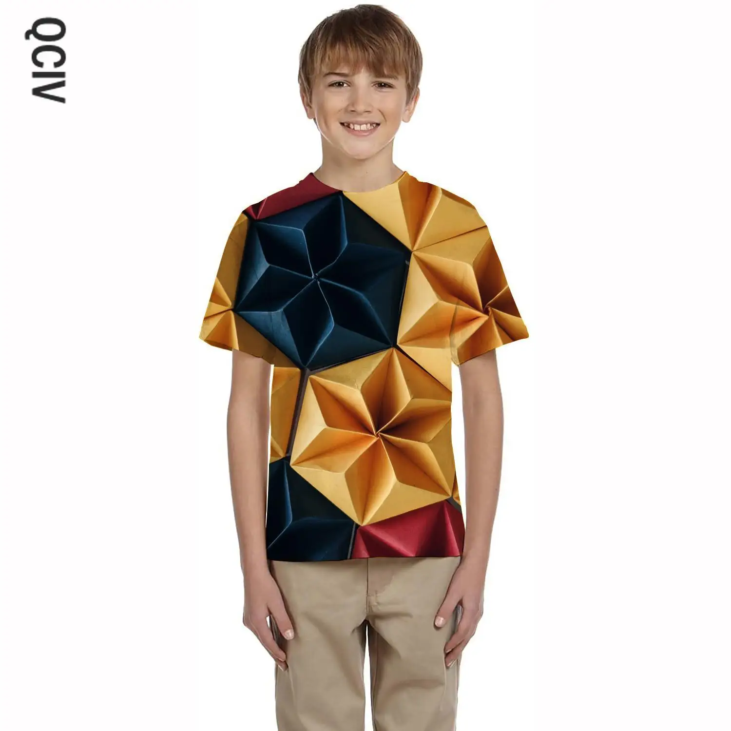 

QCIV Geometry T-shirt boy Colorful T-shirts 3d Pattern Tshirts Casual Harajuku Tshirt Printed Short Sleeve Punk Rock New Style