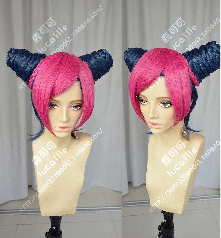 Pink and Blue Аниме новые необычные приключения Джоджо Jolyne Kujo Jolyne Cujoh короткие косплей парик+ парик шапка - Цвет: Pink and Blue