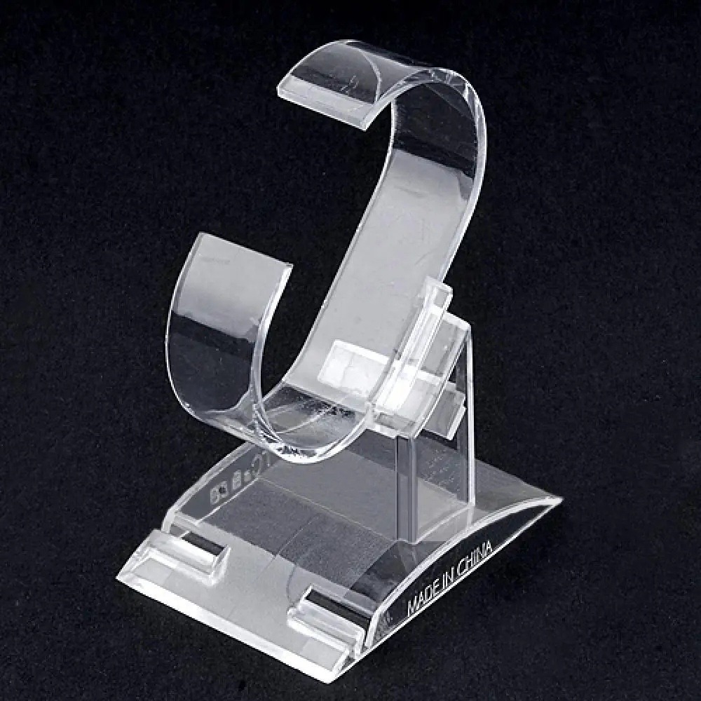 

Clear Plastic Jewelry Bangle Cuff Bracelet Watch Display Stand Holder Rack