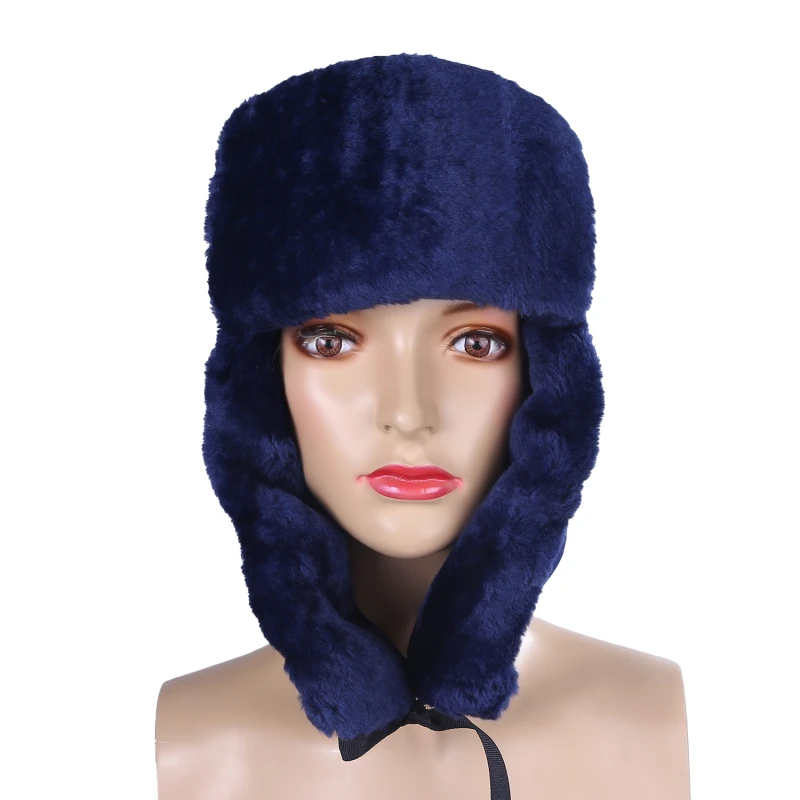 

Winter Fur Warm Windproof Hat Men Women Lei Feng Cap Bomber Faux Fur Ear Flap Cap Ski Trooper Trapper Cold Anti-snow Cap
