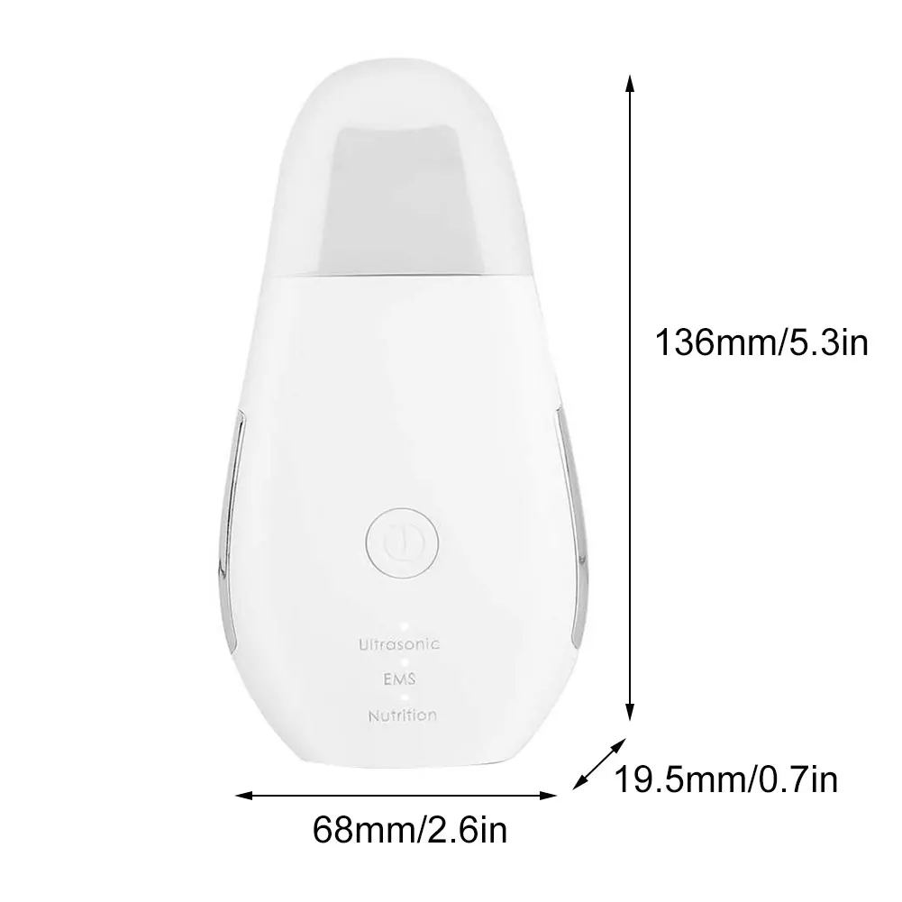 

Ultrasonic Skin Scrubber Deep Face Cleaning Machine Peeling Shovel Ion Acne Blackhead Remover Facial Pore Facial Massager Care
