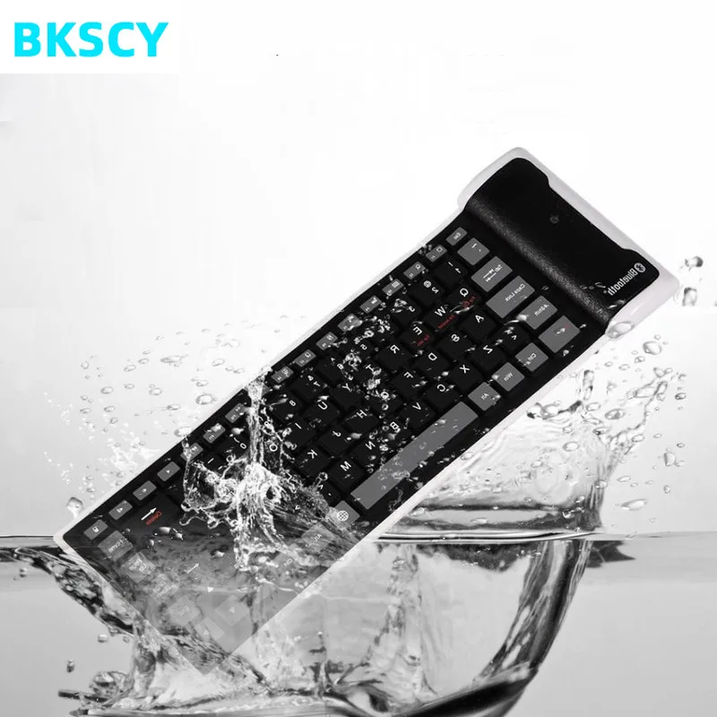 Bkscy Складная Bluetooth беспроводная клавиатура 87 клавиш мини Бесшумная