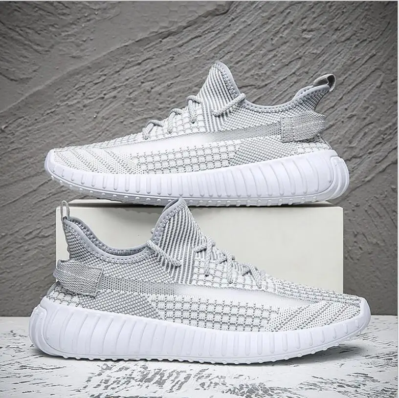 

Summer Breathable Flying Knitting Shoes Men Sneakers Sports Women Running Shoes Couple Fitness Shoes