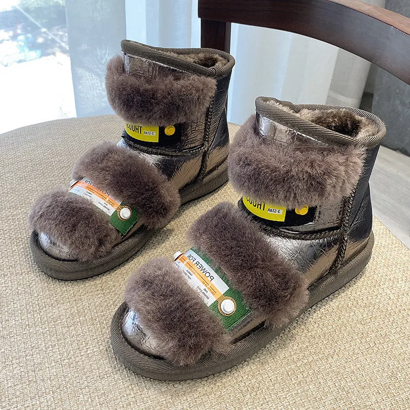 

2021 Fashion Women Shoes High Quality New Winter Snow Boots Round Toe Flat Plus Velvet Thick Warm Cotton Shoes Loafers