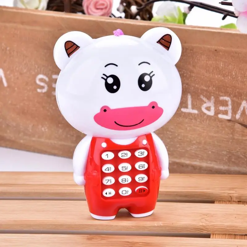 Calf Электронный игрушечный телефон для детей милые животные музыкальное звучание многофункциональный сотовый телефон подвесная кровать колокольчик игрушки для детей - Цвет: Calf