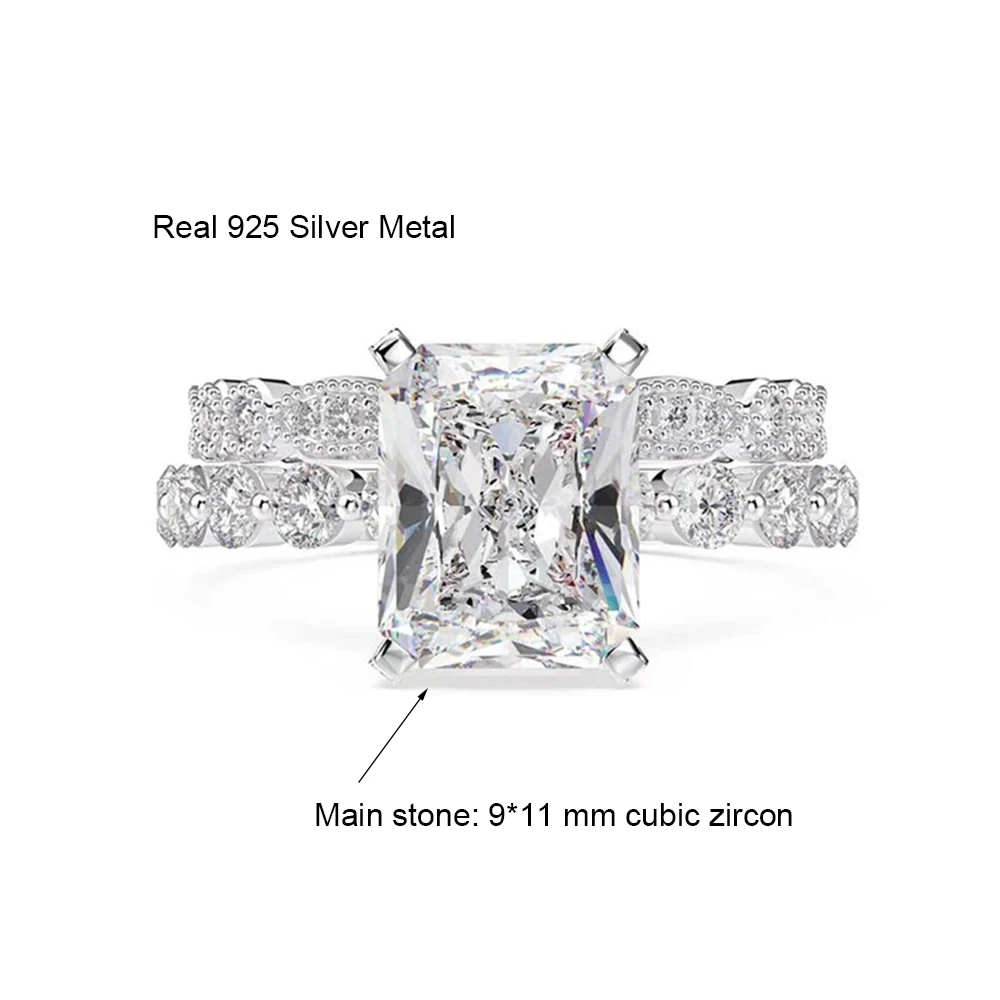 Реальные искусственные серебряные обручальные кольца 2 шт. в комплекте блестящие