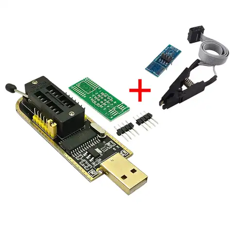 Программатор USB CH341A 24 25 Series EEPROM Flash BIOS + тестовый зажим SOIC8 SOP8 для EEPROM 93CXX / 25CXX / 24CXX