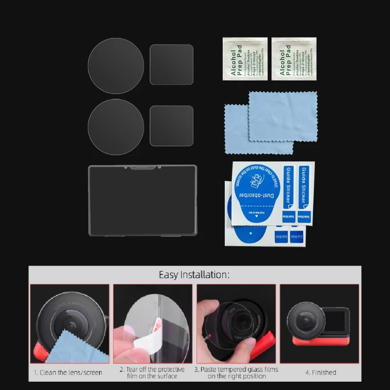 

1Set Tempered Glass Lens Protective Film Screen Protector for Insta360 ONE R Kit