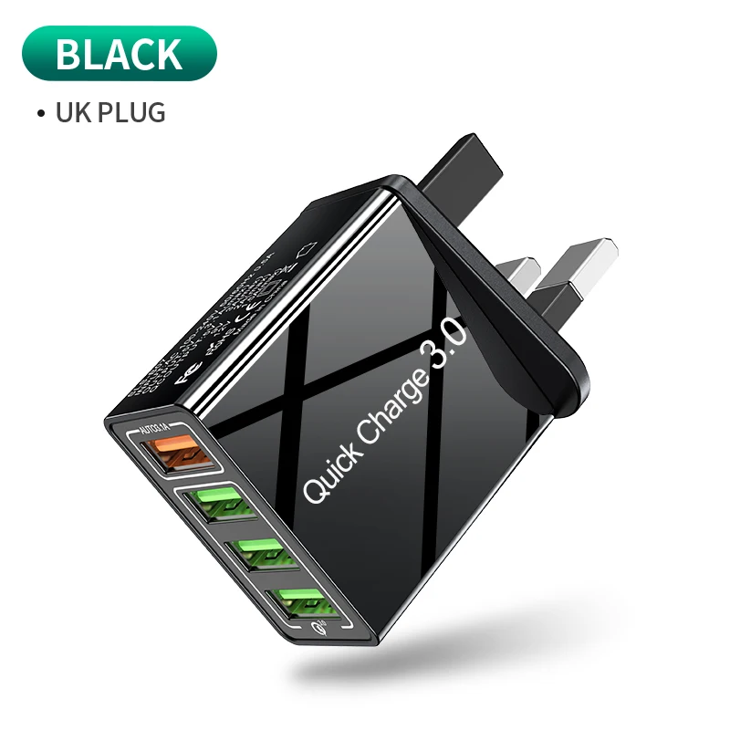 Udyr Quick Charge 3,0 4,0 USB зарядное устройство для iPhone 8 7X11 Smausng S10 Xiaomi huawei быстрое зарядное устройство QC3.0 настенное зарядное устройство для мобильного телефона - Тип штекера: White-UK Plug