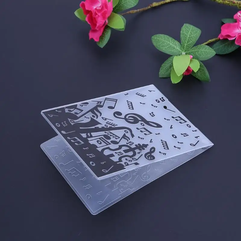 1 шт пластиковый трафарет музыкальная заметка тиснение папка листья шаблон