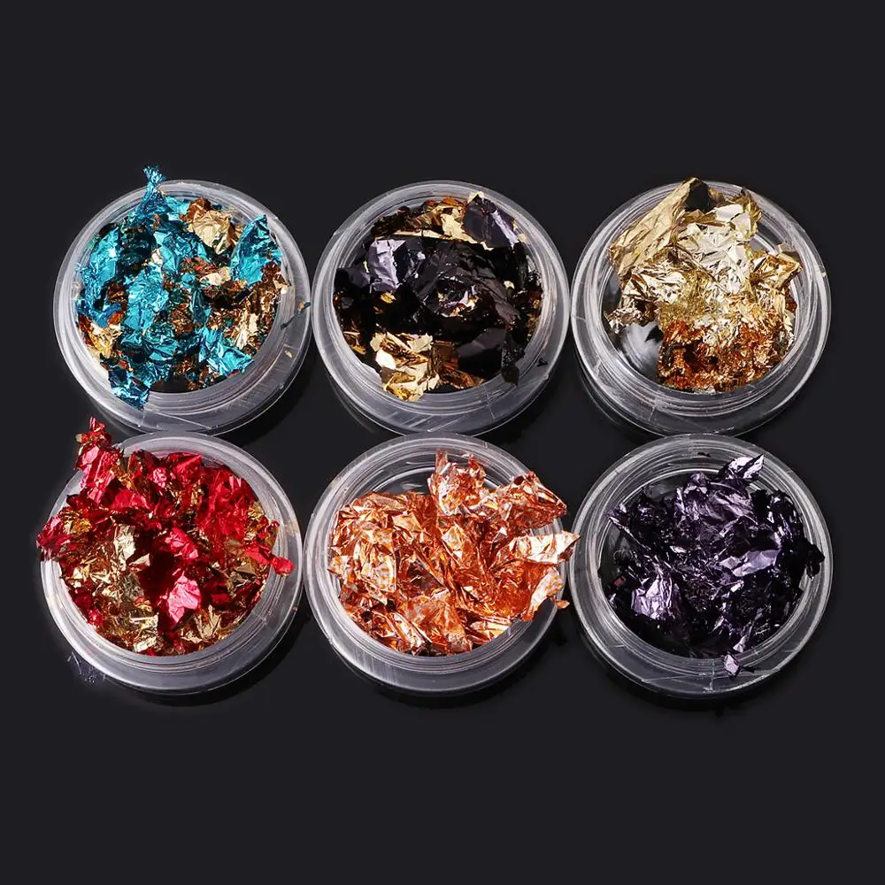 Monja 6 коробок/Набор для дизайна ногтей ультратонкие нерегулярные Порошковые