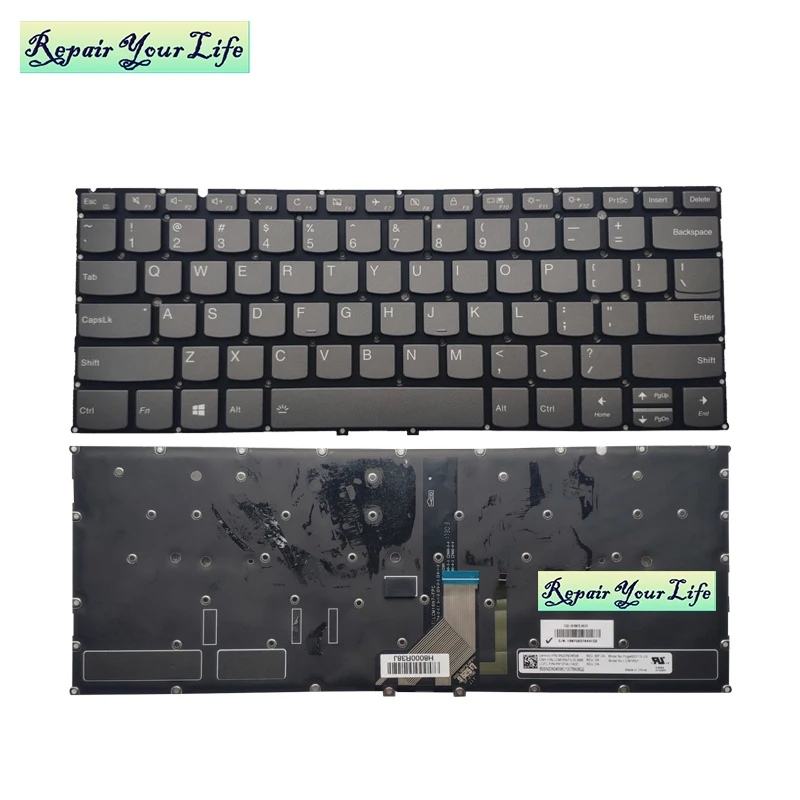 Клавиатура для ноутбука US английский lenovo 920-13lsk H8000R38J с черной подсветкой