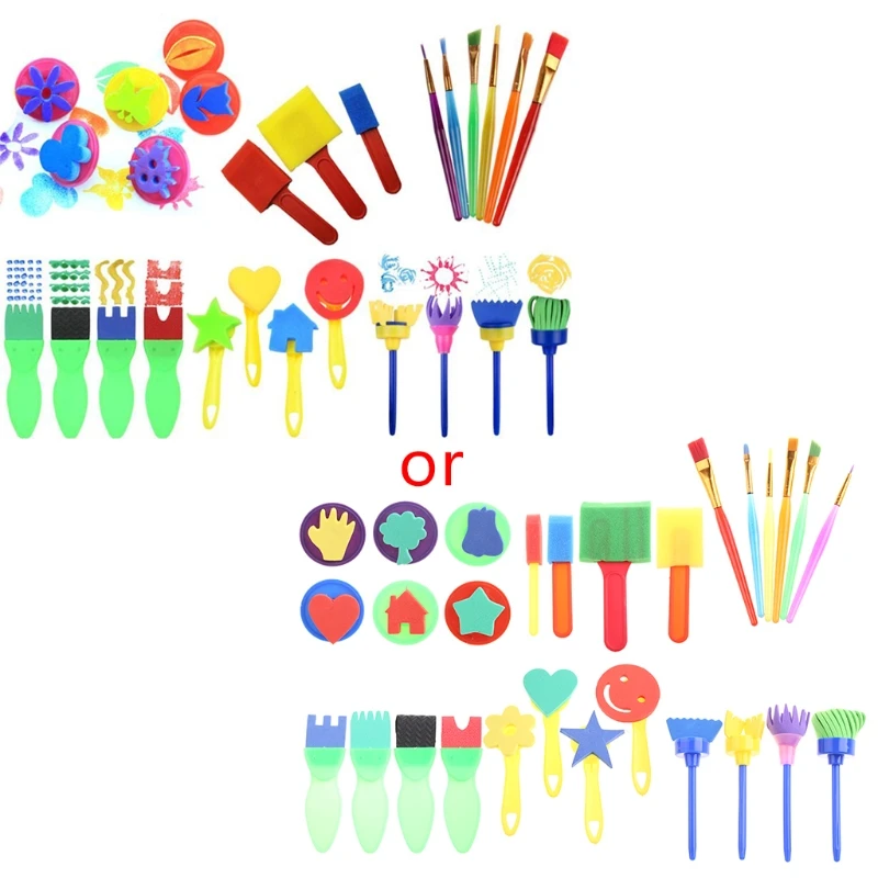 

F2TA Early DIY Learning Kids Art Sponge Painting Brushes Kids Painting Kits