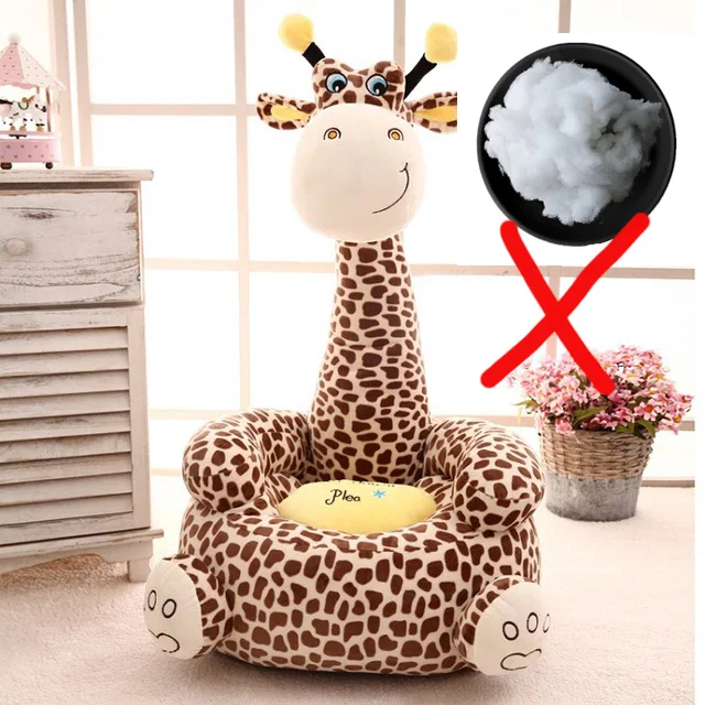 C-Big-Without Cotton Мультфильм Детское сиденье диван удобный PP хлопок животных Жираф маленький большой размер детское портативное кресло подарки для детей - Цвет: C-Big-Without Cotton