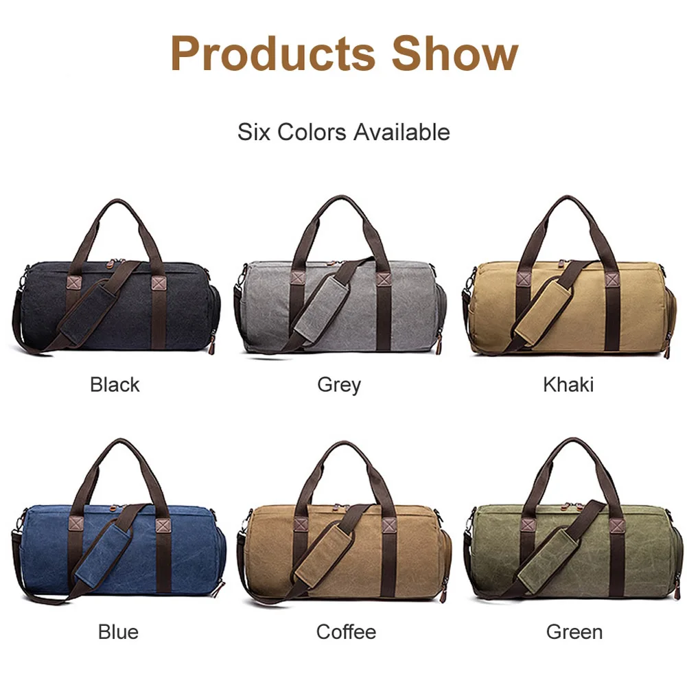 GNWXY Outdoor Travel Bag Canvas Crossbody Duffel Bag Men Carry On Luggage Bag Large Weekend Bag With Shoe Warehouse Dropshipping