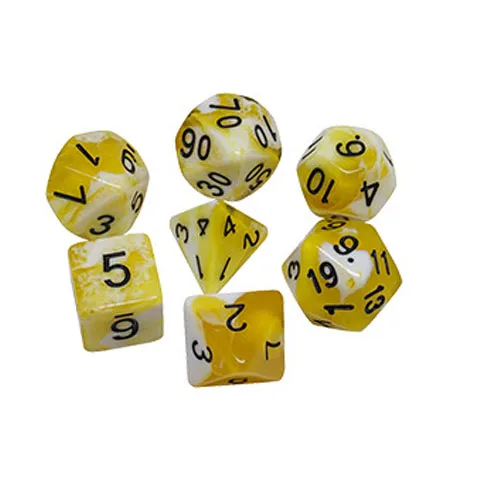 07 - yellow white 7 шт./компл. многогранные DnD смешанные Цвет кости для ролевой игры «Подземелья и Драконы настольные игры D4, D6, D8, D10, D%, D12, D20 - Цвет: 07 - yellow white