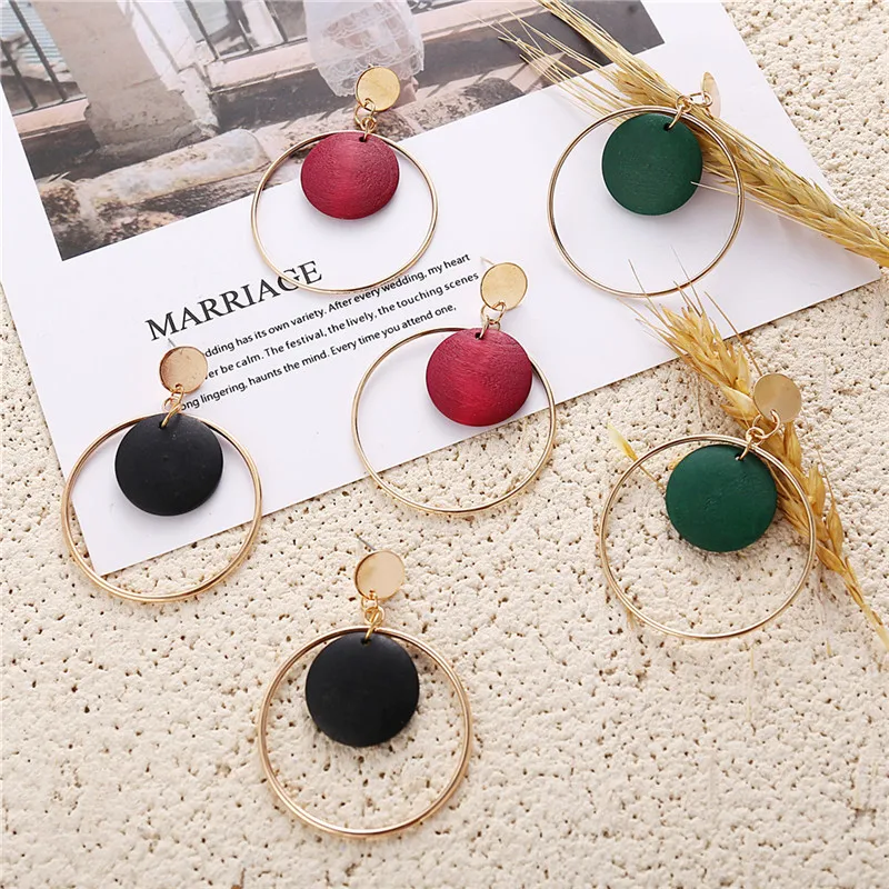 Новые модные геометрические серьги из акриловой смолы для женщин золотые